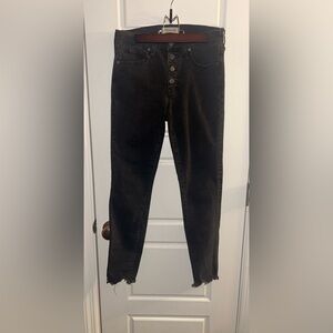 Madewell 10" High-Rise Skinny Jeans in Berkeley Black: Button-Through Edition